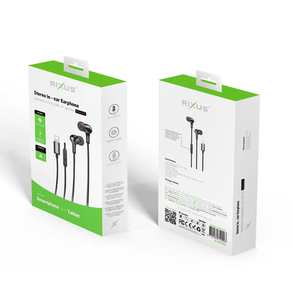 Rixus Lightning In-Ear Kabel Kopfhörer - Schwarz