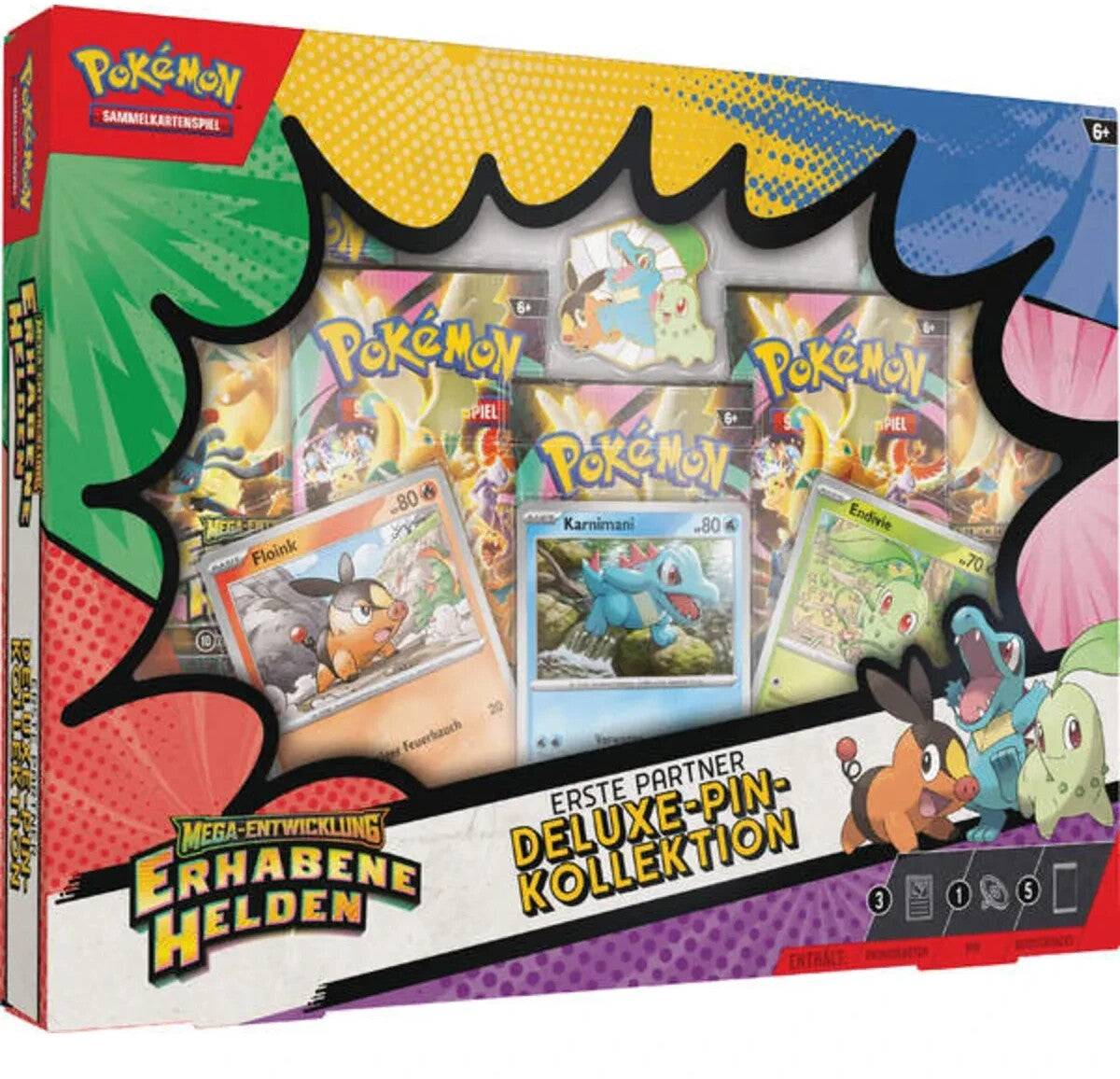 Pokémon Deluxe-Pin-Kollektion Mega-Entwicklung - Erhabene Helden: Erste Partner (DE)