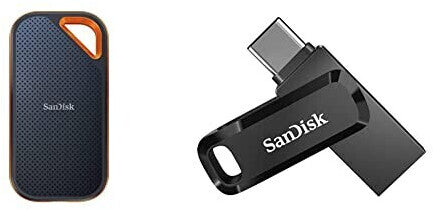 SanDisk Extreme Portable SSD V2 1TB + Ultra Dual Drive Go 128GB