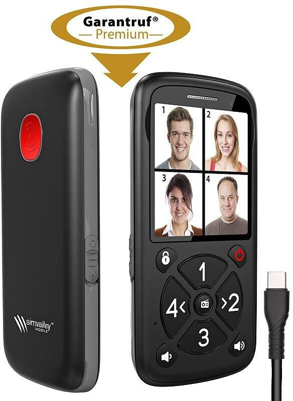 Téléphone portable d'urgence 5 touches Simvalley Mobile RX-800