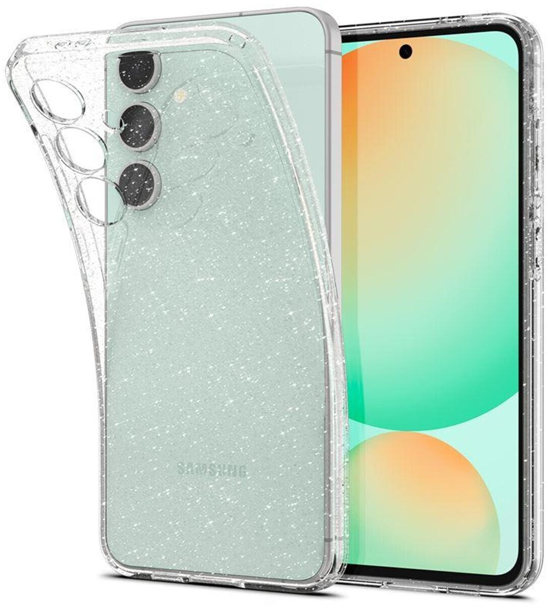 Spigen Handyhülle für Galaxy S24 FE, Spigen Liquid Crystal Glitter, Transparent mit Glitzer