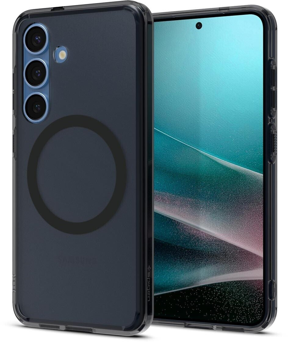 Spigen Handyhülle für Galaxy S25, Spigen Ultra Hybrid Mag mit MagSafe, Durchscheinend-Schwarz