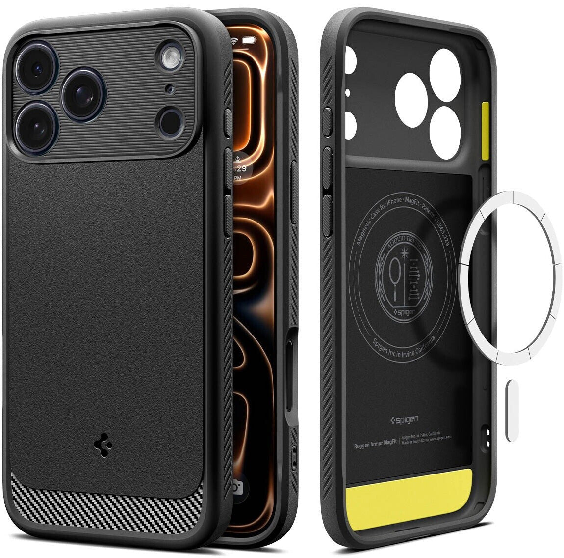 Spigen Rugged Armor MagSafe Noir Mat iPhone 17 Pro